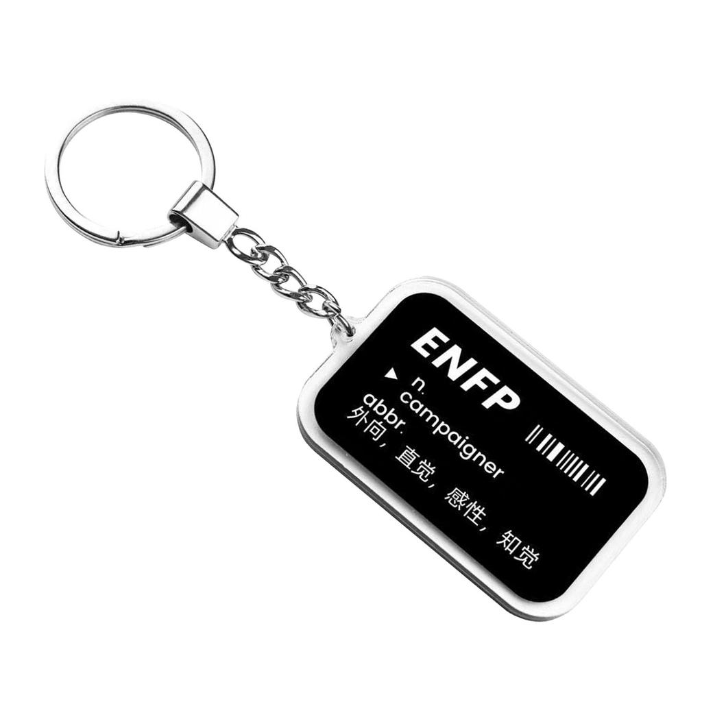Keychain with Personality Words Pendant Bag Charms Key Chain Metal Rings Keyfob Hanging