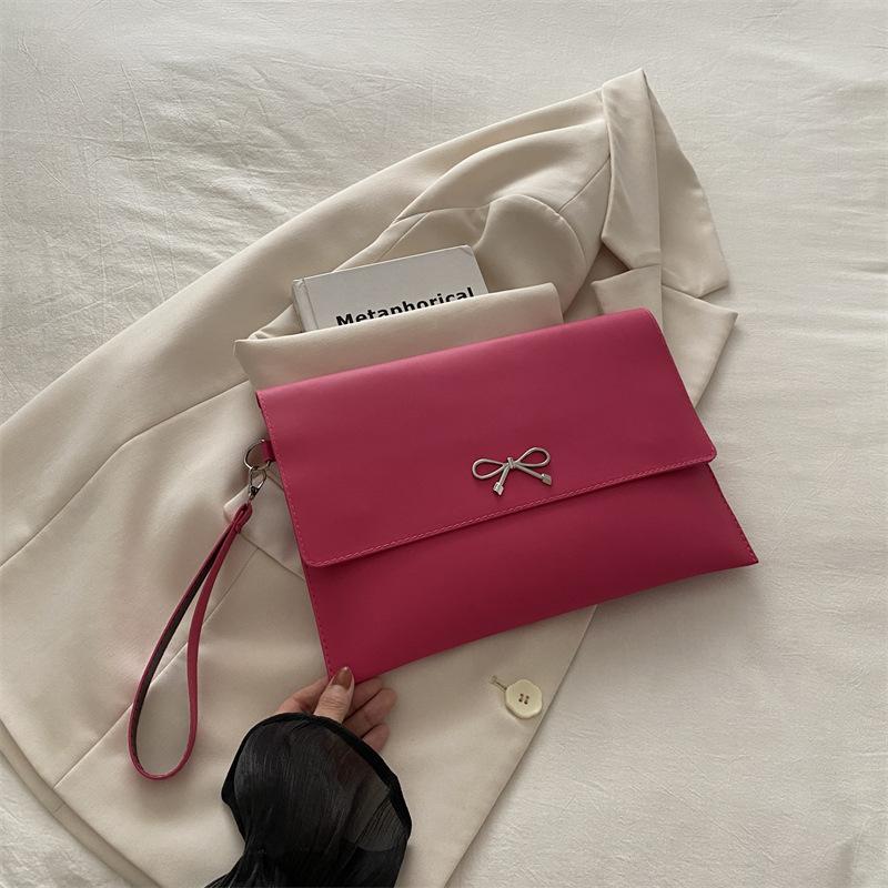 2025 Autumn New High-value Envelope Bag Simple Casual Bow Women's Clutch Bag Small Square Bag