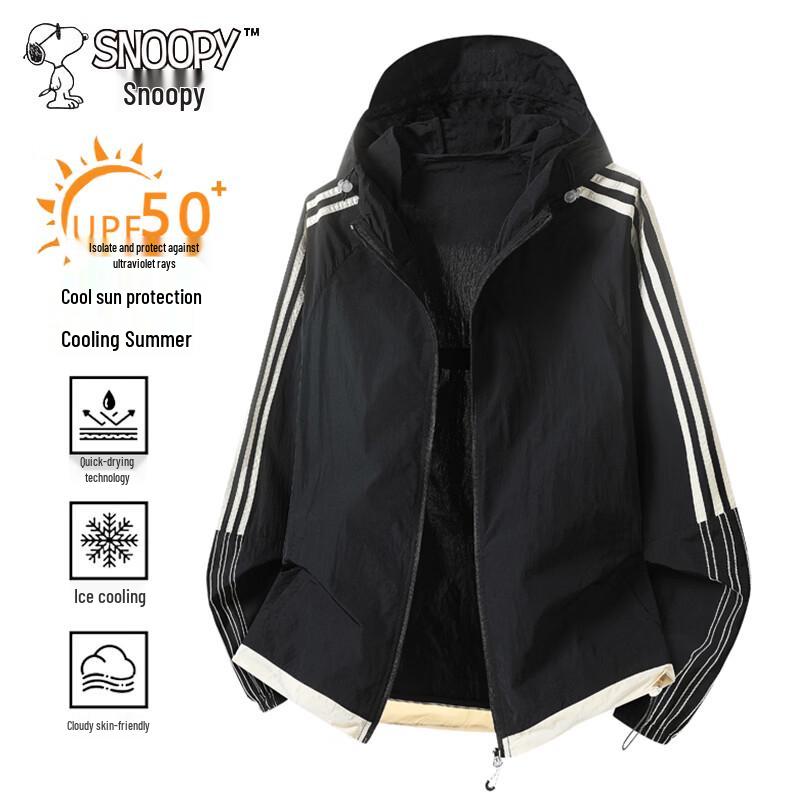 SNOOPY Men s Hooded Cooling Quick-Dry Sun Protection Jacket S