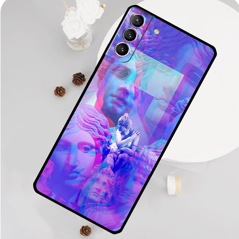 Great Wave Retro Cyber Statue Phone Case For Samsung Galaxy S26 S25 S24 S20 S21 S22 S23 Ultra S10 Plus S25 FE Funda Cover