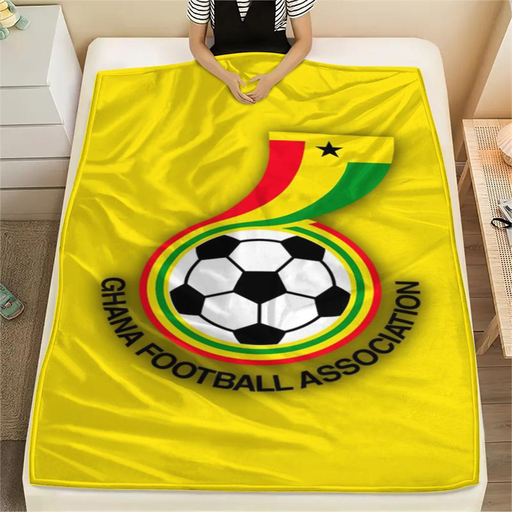 1 Stück Ghana Fußball Print Flanelldecke Hohe Qualität Warm Bequem Decke für Alle Jahreszeiten Perfekt für Geschenke Heimdekoration