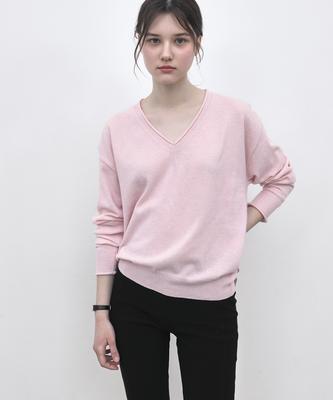 So Ir V Neck Wool Knit - Pink