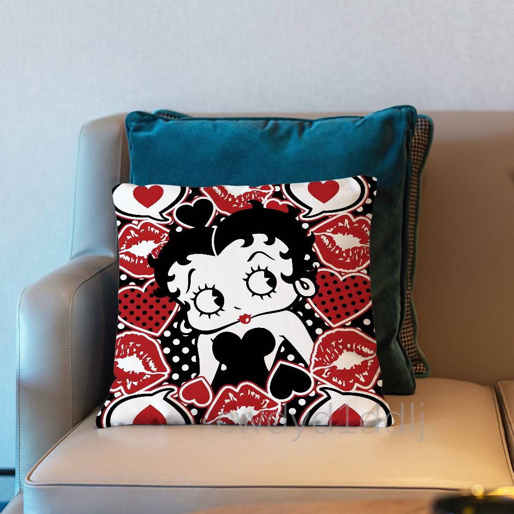 B-Bettys Doll B-Boop-Y-Es Cushion Cover Pillow Cover Decor Pillowcase Printed Cushion Case For Couch Peach skin 18*18(CM)-1Pcs