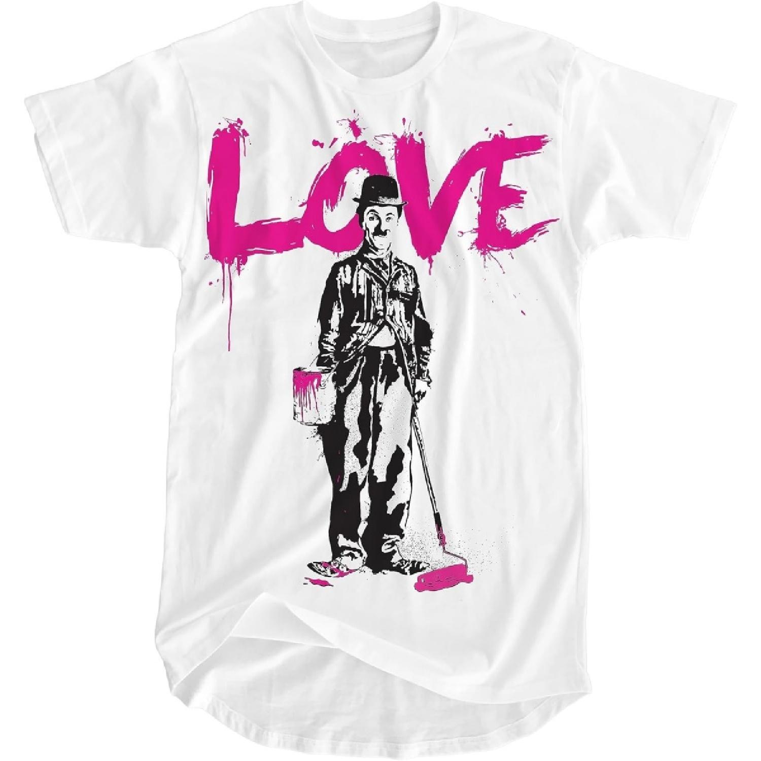 

Banksy Love is Beautiful Chaplin Street Graffiti Artist T-Shirt XXXXXL білий
