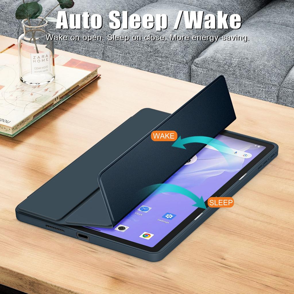 For Blackview Tab 16 Pro Case Auto Sleep/Wake PU Leather Flip Tablet Cover Triple-Fold Stand