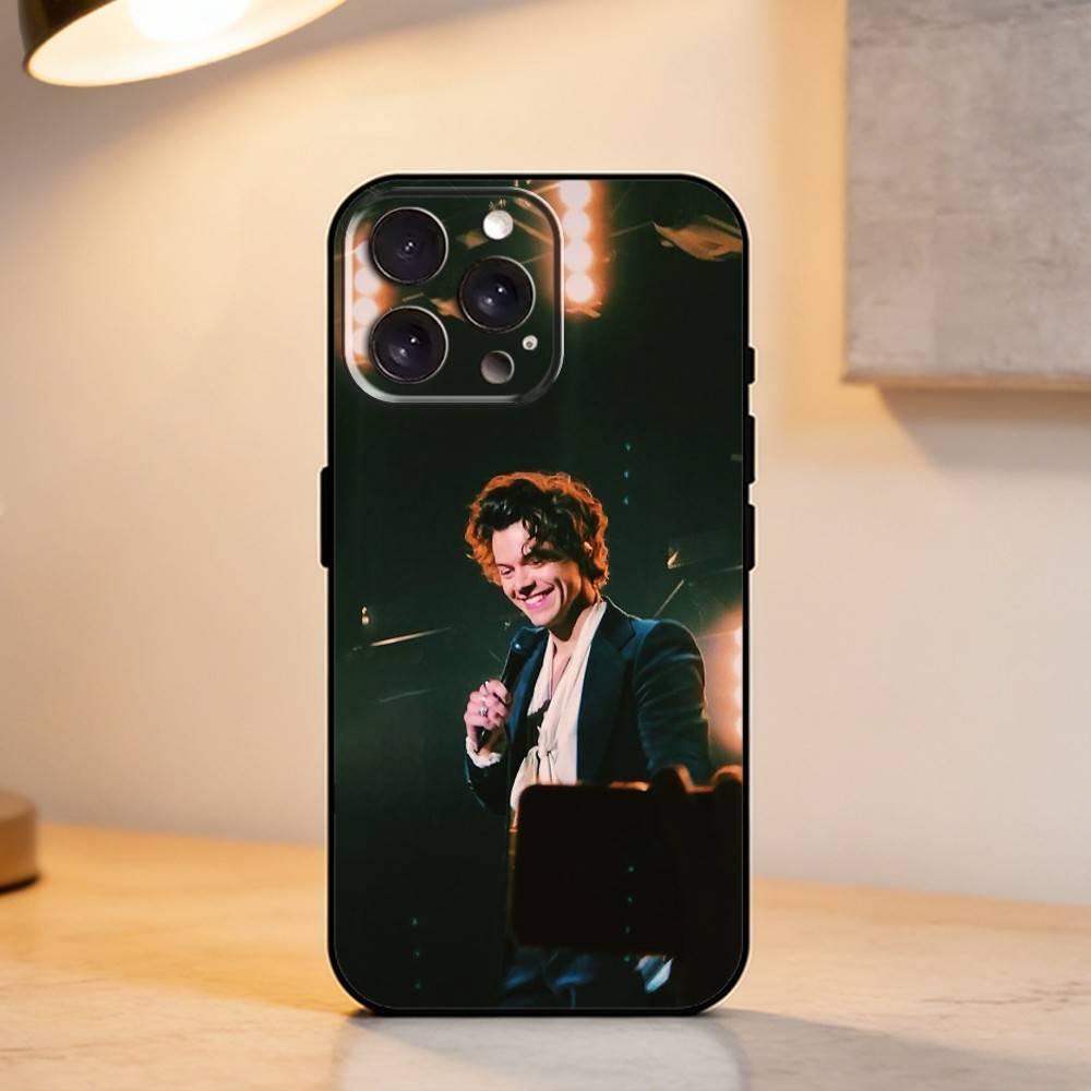 Singer H-Harry Styles     Phone Case For iPhone 17,16,15,14,13,12,11 Plus,Pro Max,XS,Soft Silicone Black Cover