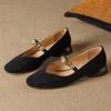 2026 Retro Quadratischer Kopf Goldmünzen-Ketten-Schuhe Damen Bequem Vielseitig Dicker Niedriger Absatz Einzelne Schuhe Frühjahrs-Saison