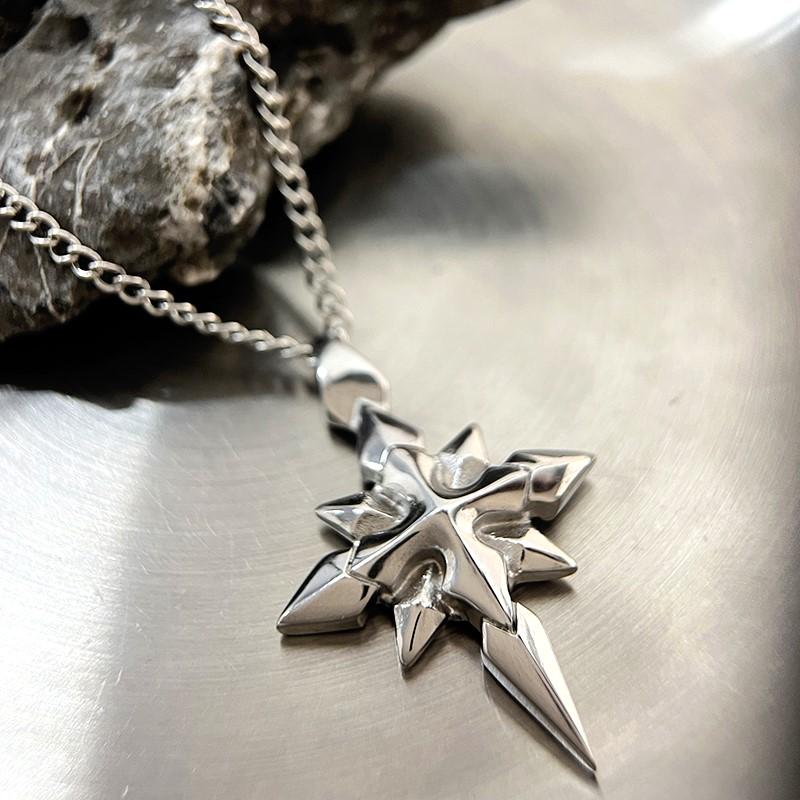 VAF AMAZING Diamond Star Heart Pendant Necklace Stainless Steel Halskette Mit Diamant-Stern-Herz Aus Edelstahl 24inches(60.96cm) серебряный