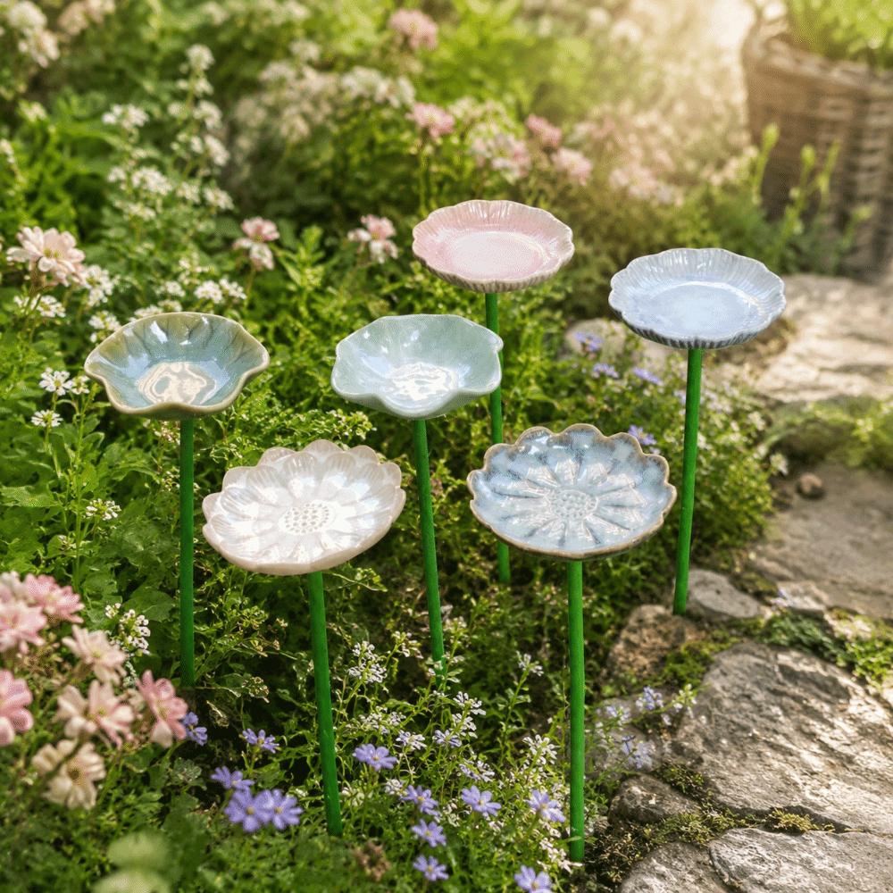 Ceramic Bee Bird Feeder Garden Decoration Insect Water Dispenser Hummingbird Feeder Water Station