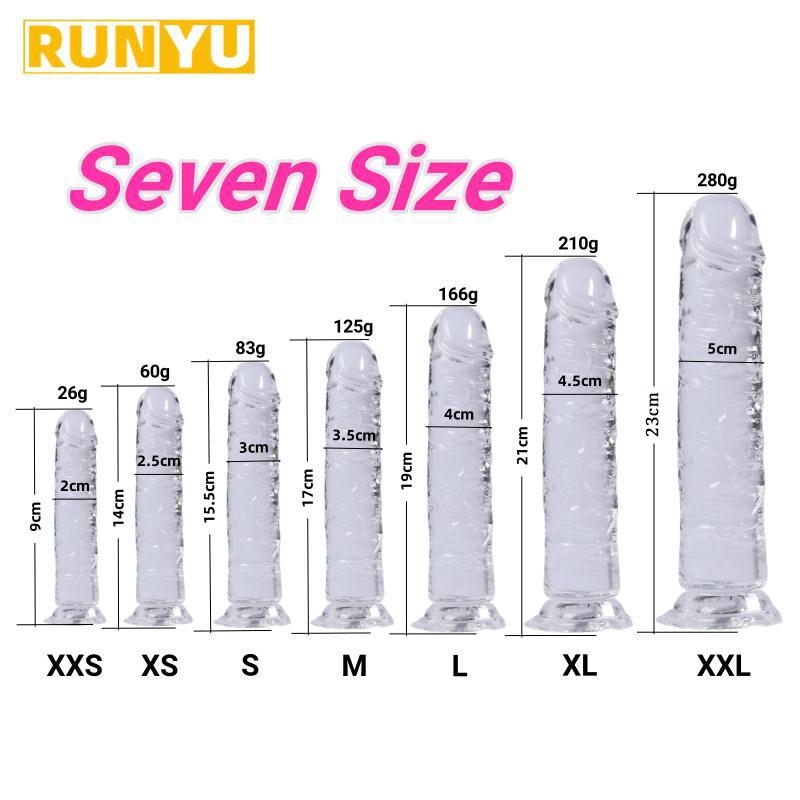 Realistic Dildo 7 Size Jelly Penis Suction Cup Dildo Female Masturbator Clitoral Stimulator Big Dick Lesbian Sex Toys For Women