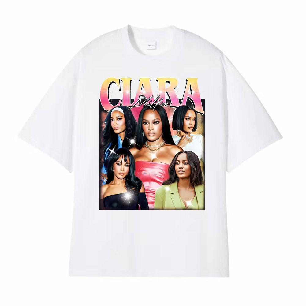 Ciara Miller Vintage 90s Graphic T Shirts for Unisex Women Summer Gothic Streetwear Tshirts High Quality Oversized Comfort T Shirt