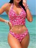 2024 Floral Print Spaghetti Strap Lace-Up Beach Dress Swimsuit for Women