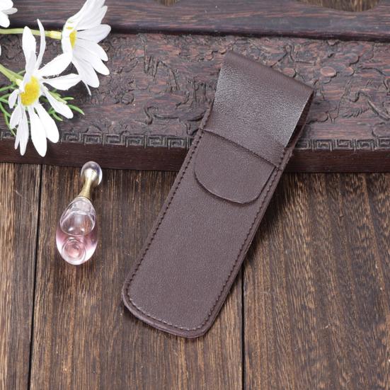 Faux Leather Pen 3 Pens Protective Pouch Holds Pen Case Travel Pencil Case Pocket Pen Protector