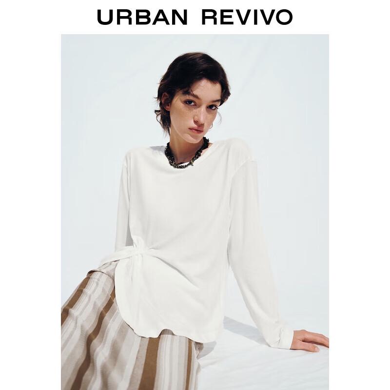 UR Women s 2025 Autumn Irregular Pleated Cotton T-Shirt S