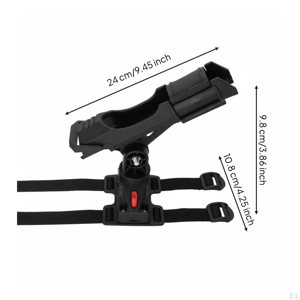 Strap On Rod Holder Rotatable Boat Fishing Pole Universal Fit Rotating Mount for Anglers