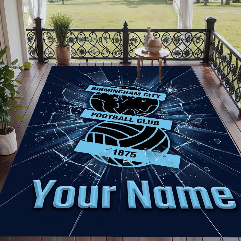 Custom Text Printed Rug BIRMINGHAM CITY Football Non Slip Floor Carpet For Home Room Decor