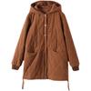 Women's Retro Padded Cotton Jacket: Autumn/Winter Hooded, Round Neck, Long Sleeve, Loose Fit, Plus Size Casual Top.