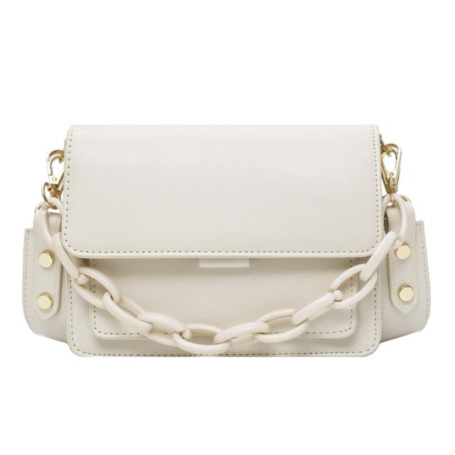 cream leather shoulder bolsa