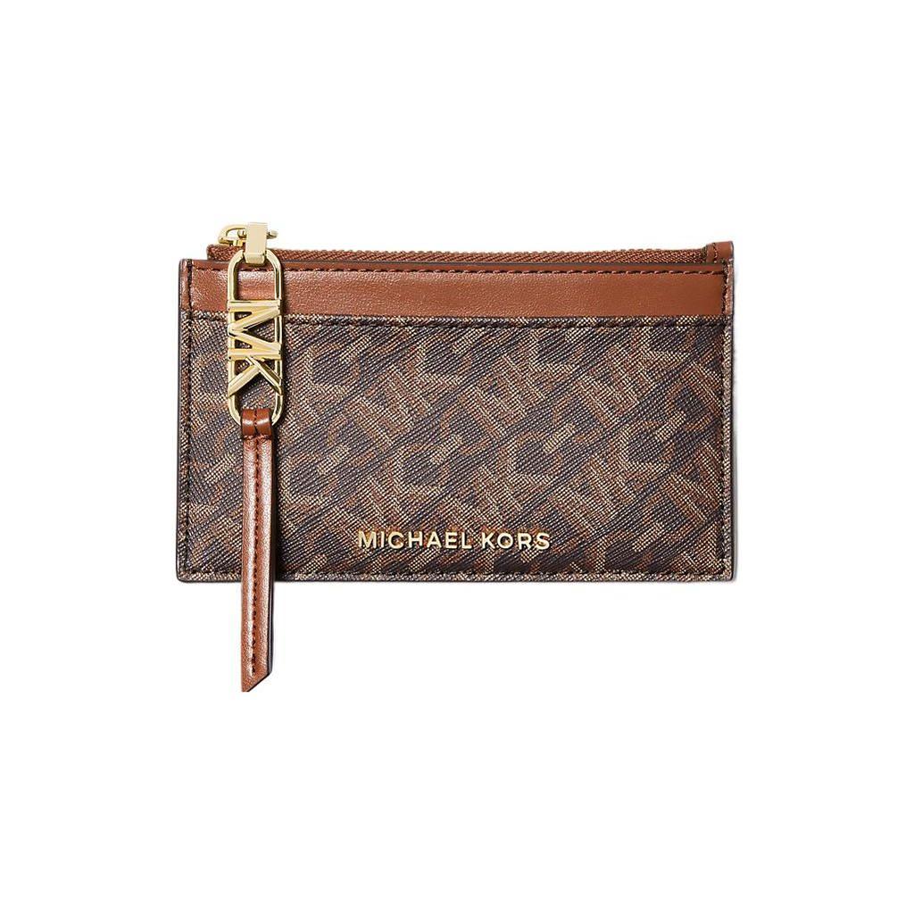 Michael Kors MK Empire Logo Coated Canvas Card Holder Small Women Card Holder Brown 32H3G8ED1B-227