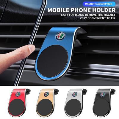 KZTH3 L-Type Magnetic Phone Holder In Car Smartphone Stand Clip For Alfa Romeo Giulia Stelvio Giulietta 156 159 147 Mito Tonale GT