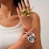 Vintage Rose Ring 3D Oversized Ring Elegant Double-Finger Ring  for Women
