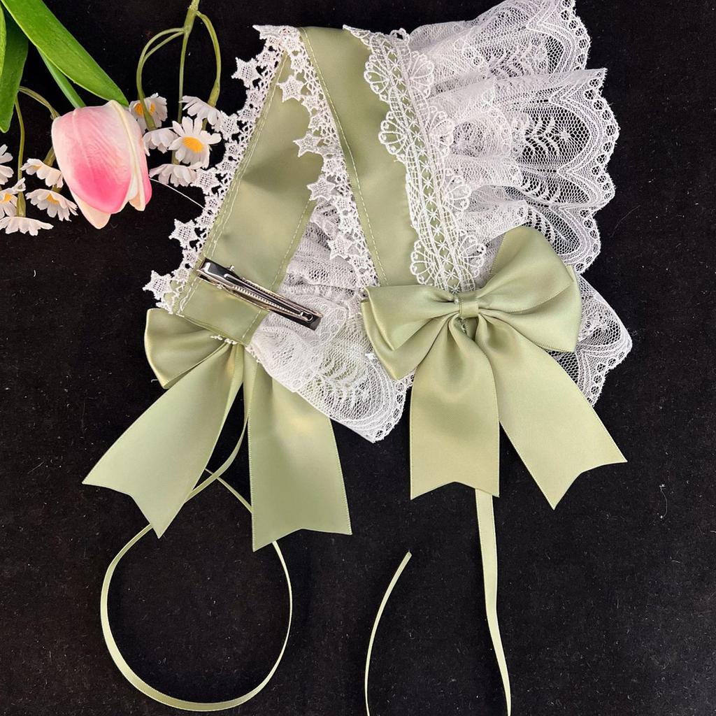 Lolita Headband Adjustable Hair Band Ruffled Lace and Bowknot Headpiece Jewelry for Cosplay and Punk Style Enthusiasts