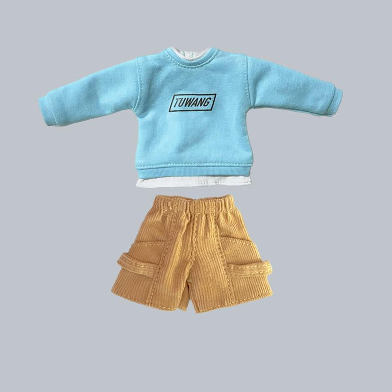 New Arrival Blythe Clothes Fashion Sweater Corduroy Shorts Crossbody Bag Caps Casual Set for Blyth OB24 Pullip 1/6 Doll Outfit