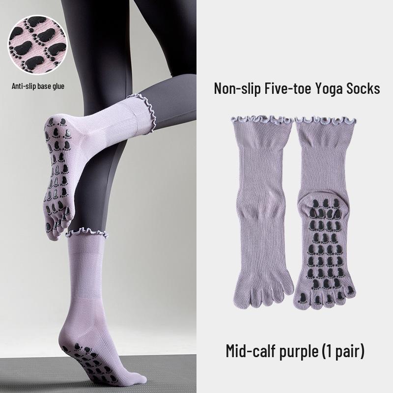 Non-slip Five-finger Yoga Socks - Spring/Summer Ballet Style for Pilates, Casual Japanese Sweet Design, Versatile Split-toe Sports Socks
