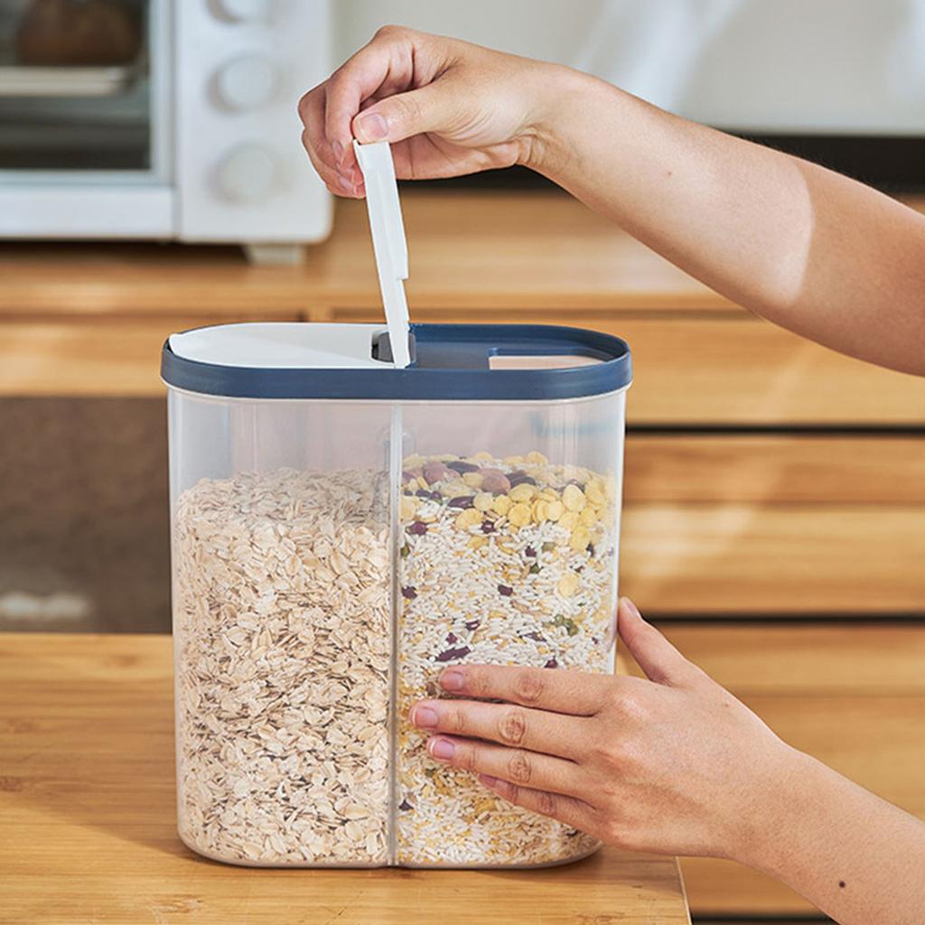 Cereal Container Plastic Space Saving Divided Storage Airtight Food Storage Containers for Kitchen