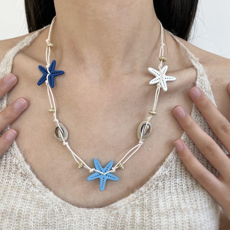 

Плетеное вручную ожерелье из ракушек и морских звезд, модное и универсальное, высококлассная поясная цепочка, женственность, изысканные нишевые аксессуары с индивидуальностью