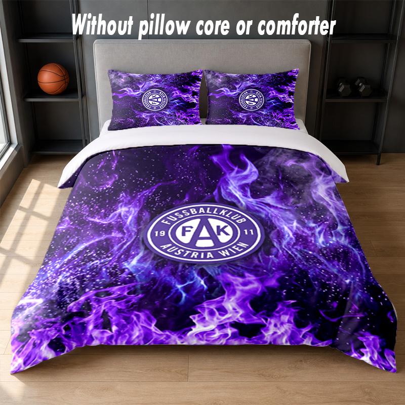 Austria Wien FC Design Bed Bedding Set 1 Duvet Cover + 2 Pillowcases Soft Breathable Household Bed Linens