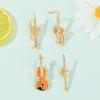 Guitar Theme 4 Enamel Brooches Vintage Inspire Musical Jewelry Detailed Pickup Design Clothing Bag Embellishment