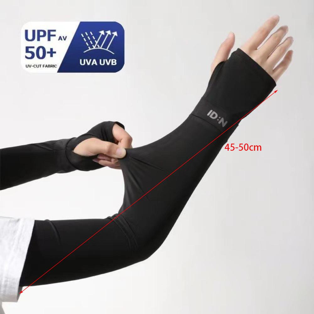 Solid Color Sunscreen Sleeves Ice Silk Ice Silk Gloves New Long Mittens  Summer