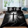 Set Copripiumino Croce Cristiana Gesù Set Biancheria da Letto Fede Sopra la Paura 3D All Over Religione Set Copripiumino Copripiumino King Size