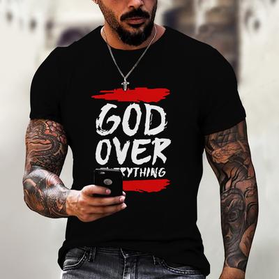 Ježíš Grafika Pánské Tričko Křížová Trička Bůh Potisk Tričko Pro Muže Ležérní Krátký Rukáv Topy Oversized Streetwear Pánské Oblečení