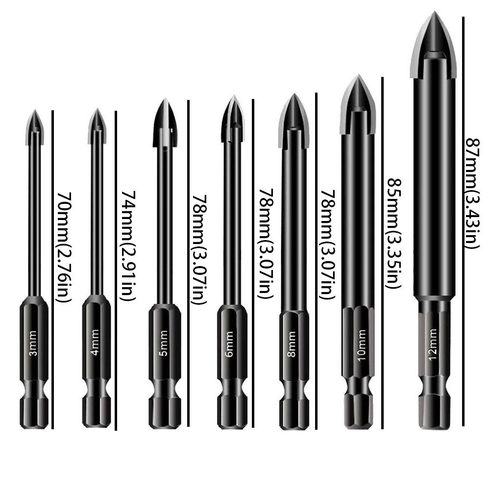 10pcs/set Professional Tile Drill Bit Precision Cross Drill Bit  Concrete Drilling