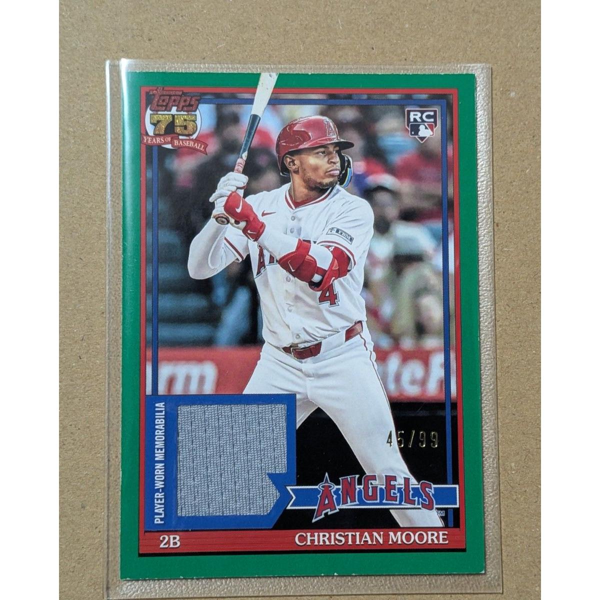 Used Topps MLB CHRISTIAN MOORE Christian Moore Relic 99 Serial RC