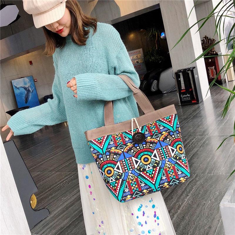 Ethnic Style Women's Large Capacity Canvas Tote Bag