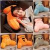Soft Plush Dinosaur Backrest Cushion With Arms Bedside Pillow Gift