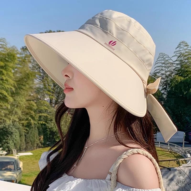 Wide Brim Fisherman's Hat 2025 Spring New Versatile Face Small Beach Seaside Outing Sunshade Sunscreen Hat