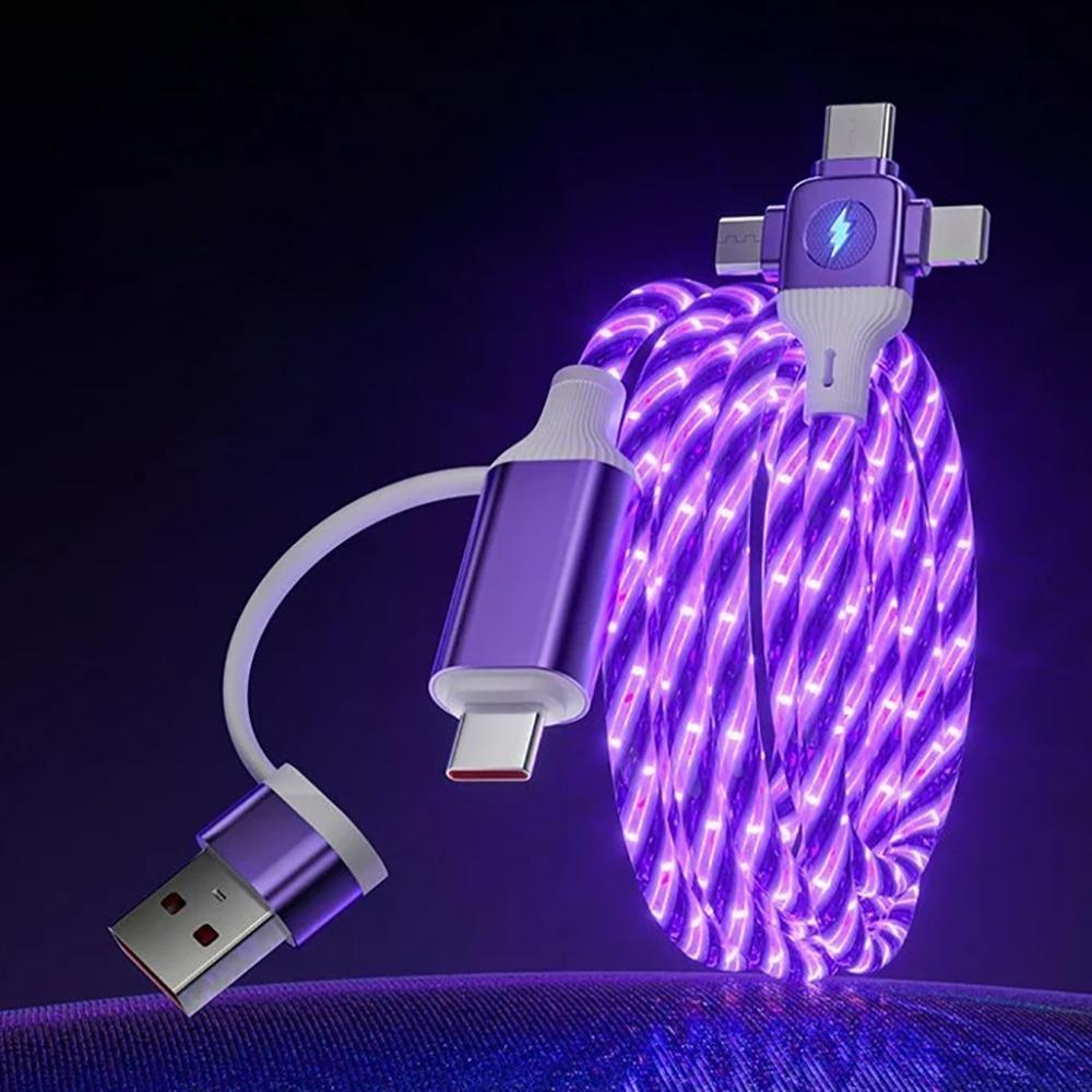 PVC USB Type C Charger Cable 3 In 2 Design Multiple USB C Charging Wire PD Charging Cable  Travel