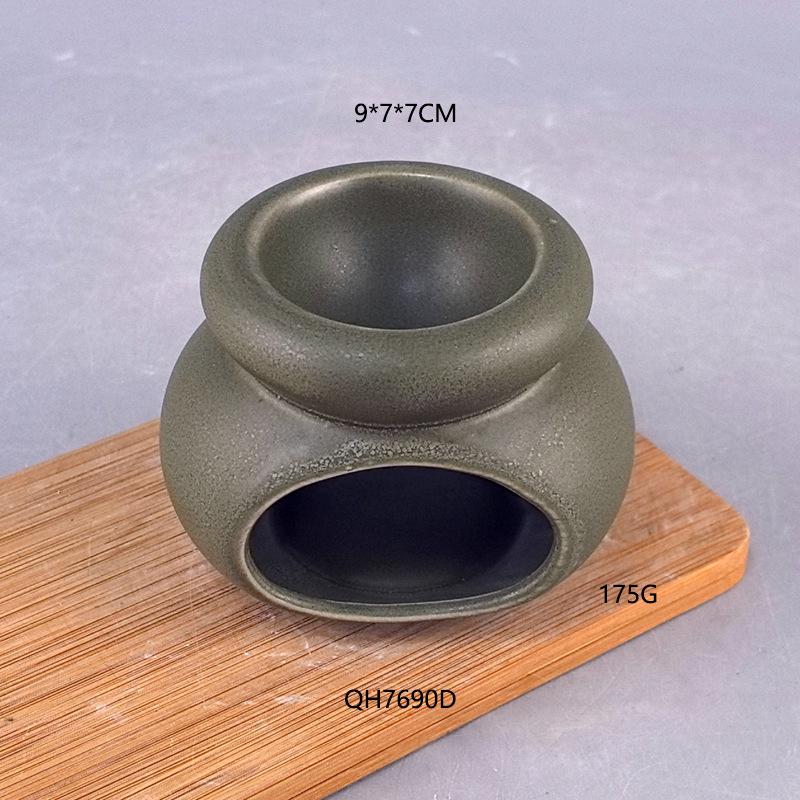 Ceramic Pure Black With Flower Holes Aromatherapy Stove Essential Oil Essential Oil Heating Stove