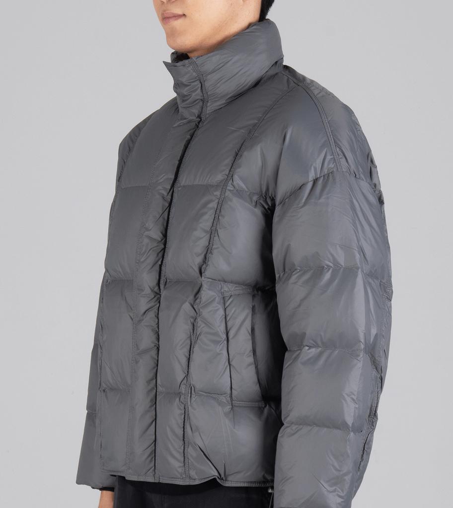 Button Seoul [Duck Down 80/20] Magnet Button Duck Down Short Padded Jacket (Grey)