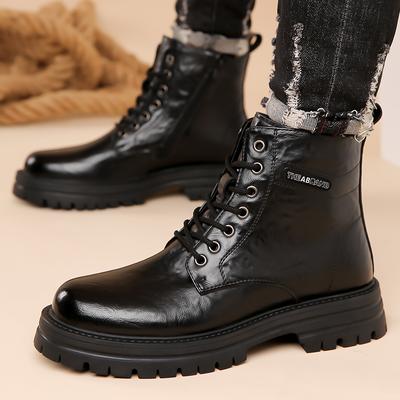 Fashion Genuine Leather Men Boots Casual Shoes All-match Designer Luxury Ankle Platform Motorcycle Chelsea Cowboy Sewing Boots