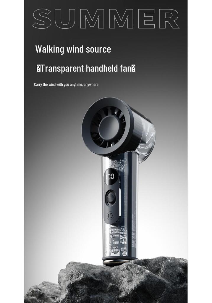 High-Speed Handheld Fan with Stepless Speed Control - Portable Electric Fan for Students and Outdoors, 26-Year Durability