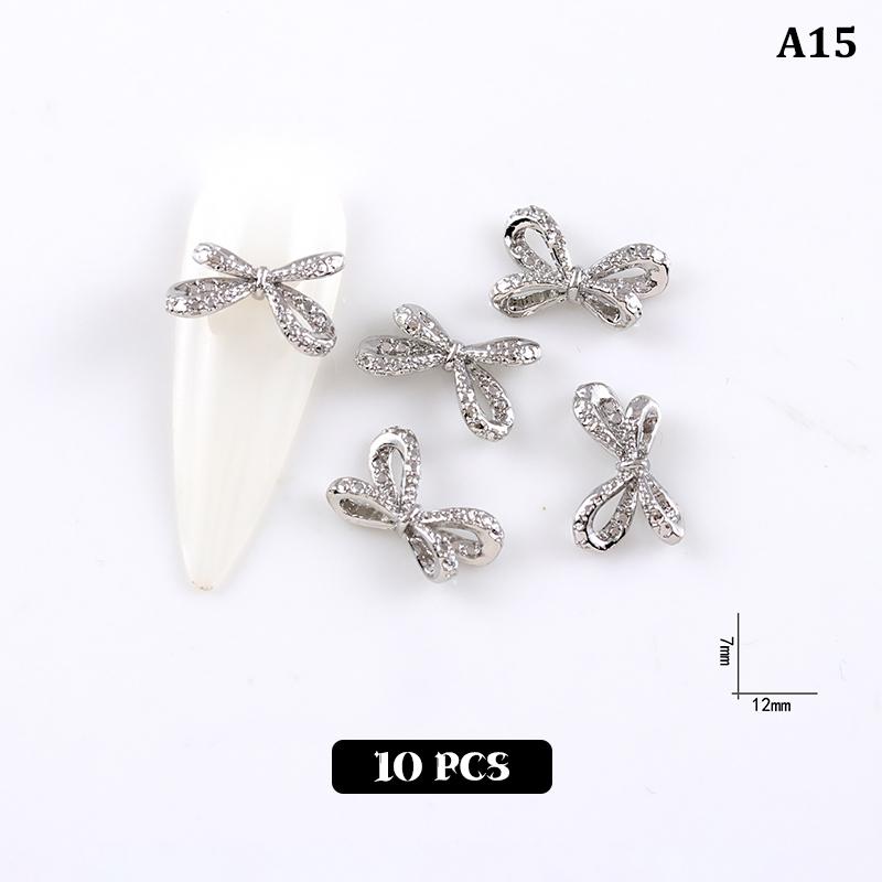 10 Buc. Aur/Argint Modele Multiple Farmece Bijuterii Nail Art Aliaj în Formă de Fluture 3D Accesorii pentru Unghii