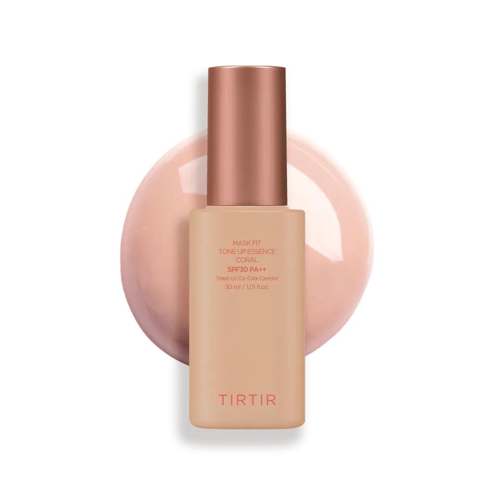 TIRTIR Mask Fit Tone Up Essence 30ml SPF30 PA++ Niacinamid Hyaluronsäure Koreanische Make-up-Base 4 Farbtöne Coral