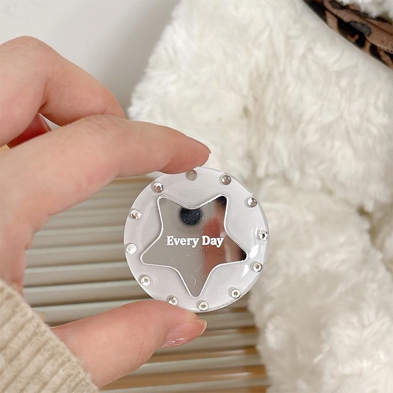 

Small Fresh Mobile Phone Airbag Bracket Star Mirror Paste Ring Original Girl Desktop Support Back Stick Portable