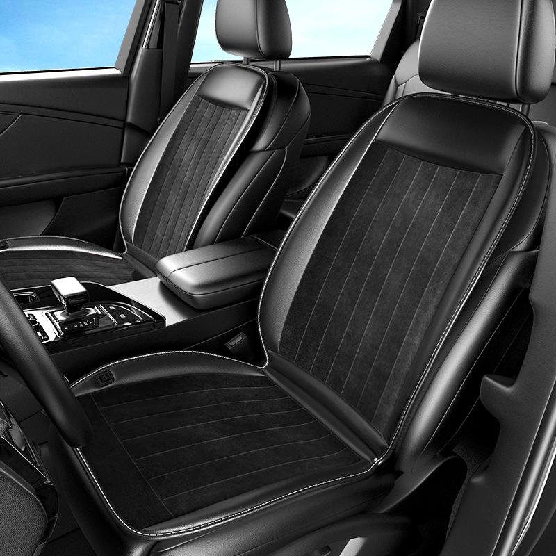 Graphene Heated Car Seat Cushion, 12V/24V Plush Winter Warm Pad, Universal Fit