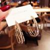 111 silver needle multi-layer circle earrings temperament earrings light luxury high sense personality exaggerated round earrings
